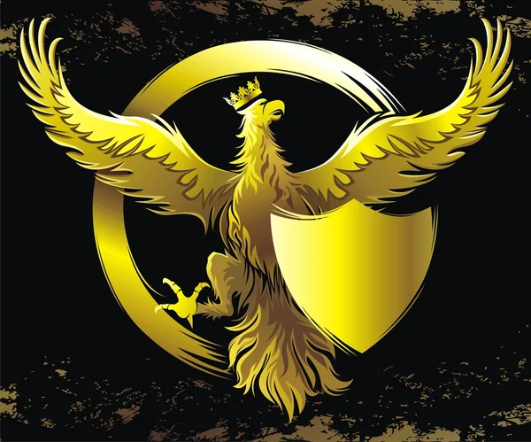 Águila con placa — Vector de stock