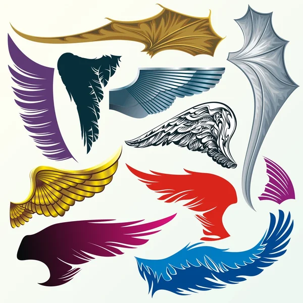 Verschiedene Versionen von Flügeln — Stockvektor