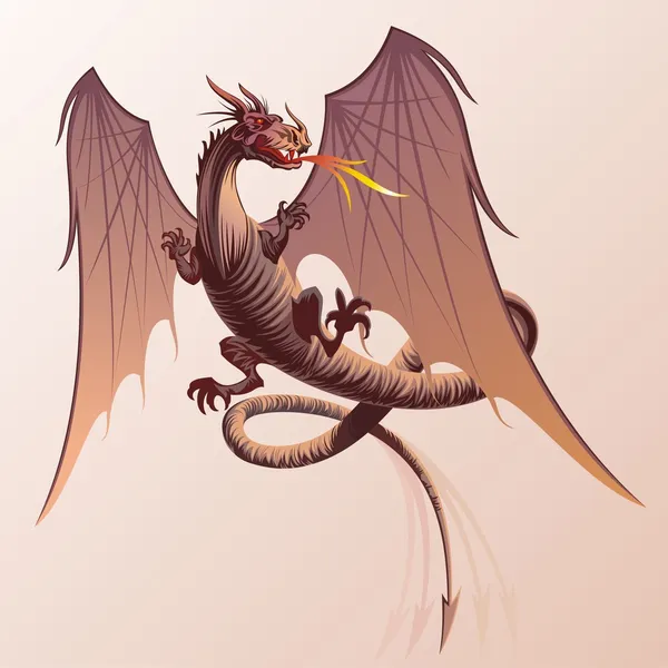 Vliegende draak — Stockvector