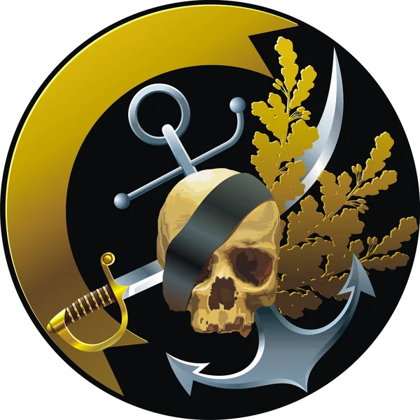 Piraat stijl badge — Stockvector
