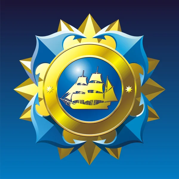 Nautical emblem — Stock Vector