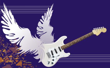 Winged guitar clipart