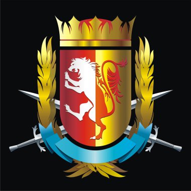 Badge with lion clipart