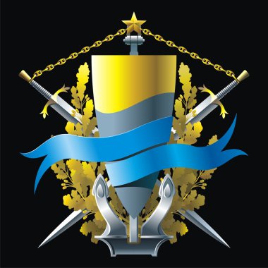 Emblem with anchor clipart