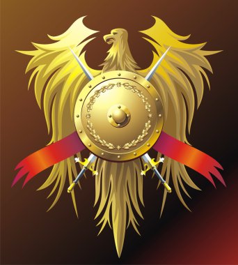 Gold eagle clipart