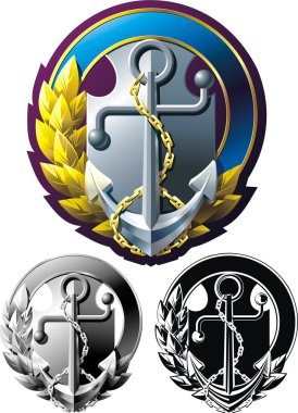 Marine style emblem clipart