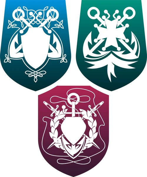 stock vector Three shields