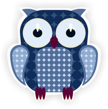 Cartoon blue owl. clipart