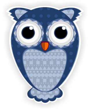 Cartoon blue owl. clipart