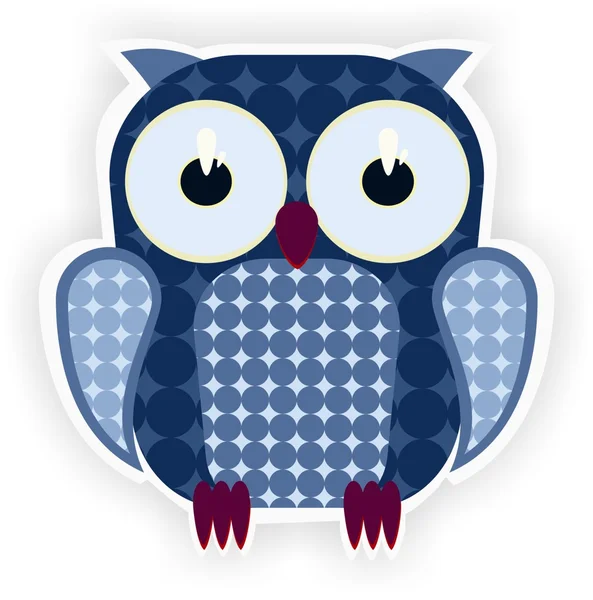 Cartoon blue owl. — Stock Vector