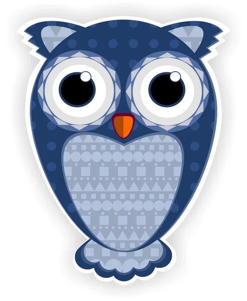 Cartoon blue owl. — Stock Vector