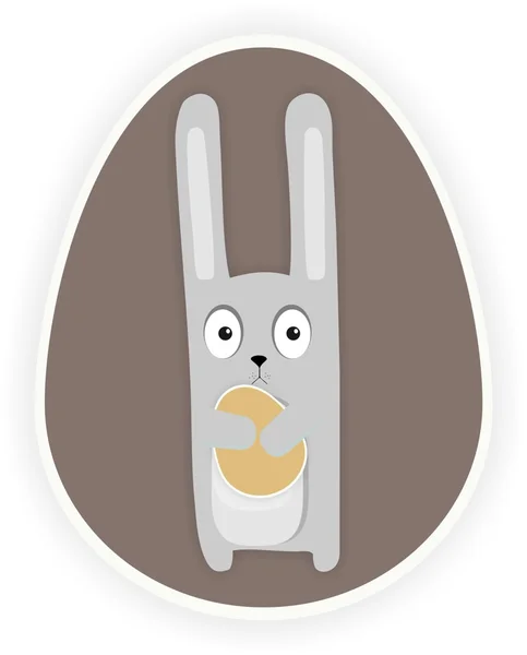 Ilustração do coelho da Páscoa carregando ovo —  Vetores de Stock
