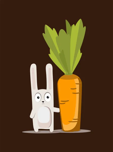 Rabbit and Giant Carrot — Stock Vector