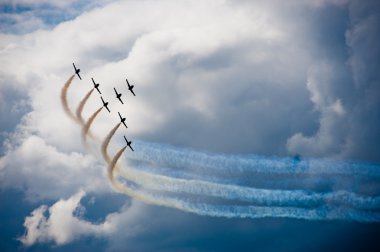 Flight formation in a show clipart