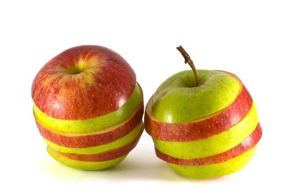 2 つの mikxed 熟したリンゴ — ストック写真
