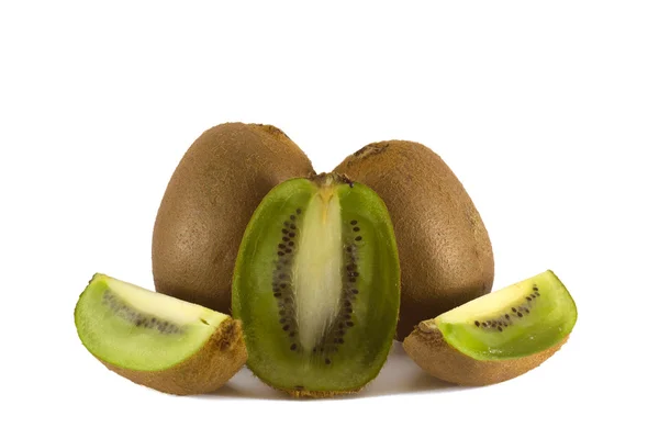 stock image Three kiwi fruits with sigments