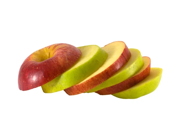 Effetto domino con mela — Foto Stock