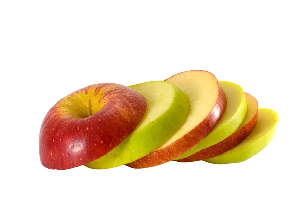 Sliced apple lay on white — Stock Photo, Image