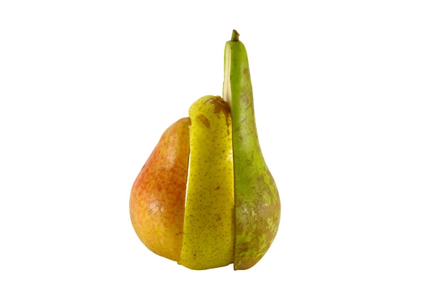 Fresh pears half isolated on whit — Stock Photo, Image