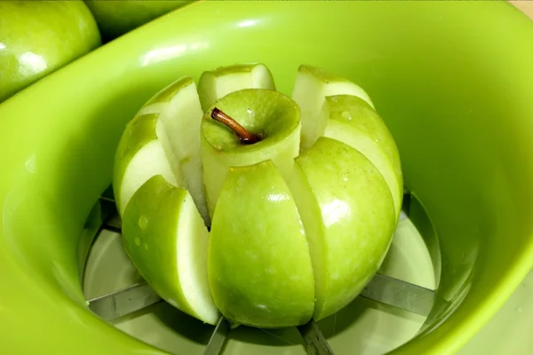 绿色苹果在圈子 图库图片