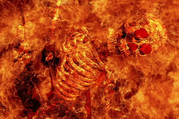 Огненный скелет — стоковое фото