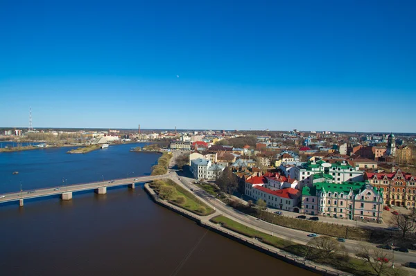 Paisagem urbana de Vyborg de uma torre — Fotografia de Stock