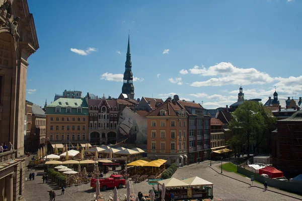 Central square strictly the cities in Riga — Stock Photo, Image