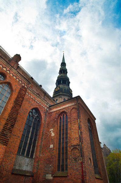 The historic cathedral in the old town of Riga