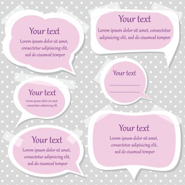 Pink vector text frames clipart