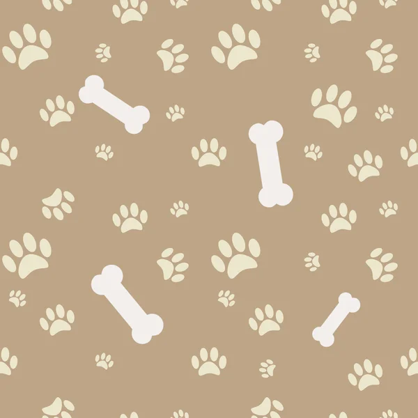 Background with dog paw print and bone — Stock Vector