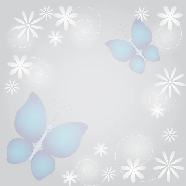 stock vector Abstract background with butterflies and flowers