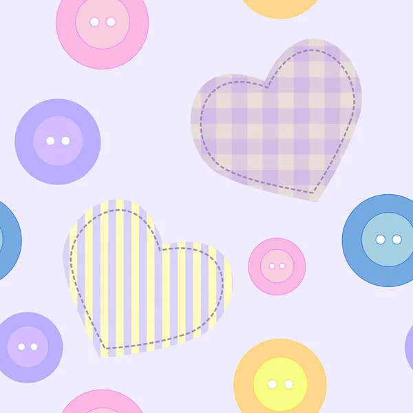 Background with hearts and buttons — Stock Vector