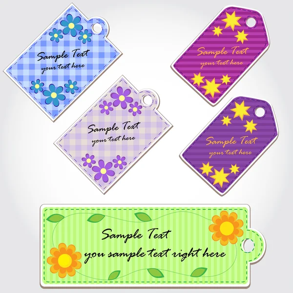 Tags coloridas para scrapbook — Vetor de Stock