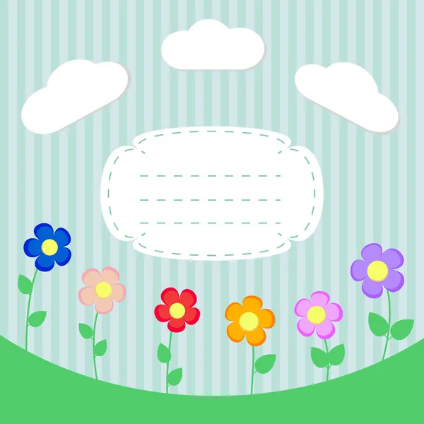 Background with flowers and frame for scrapbook — Stock Vector