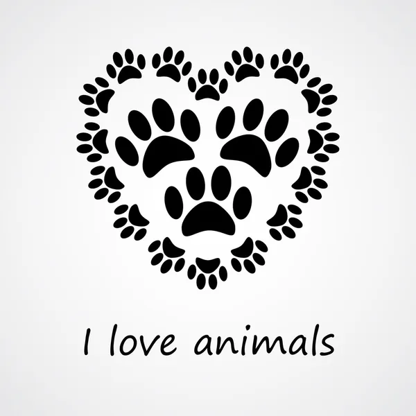Ich liebe Tiere — Stockvektor