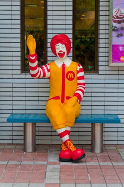 Ronald McDonald sitting on the chair clipart