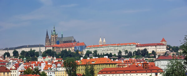 Landscape in Prague with Saint Vitus Cathedral behind