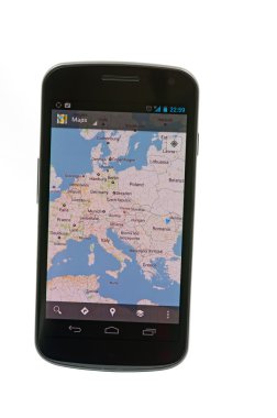 Google maps on Android based device clipart