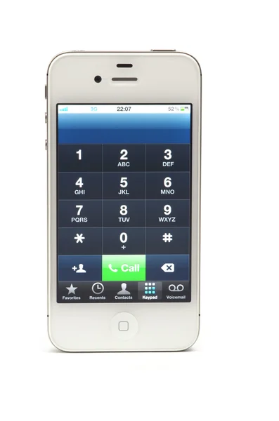 Iphone 4 の上のダイヤル番号 — ストック写真