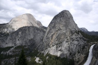 Nevada Fall, Liberty Cap and Half Dome. clipart