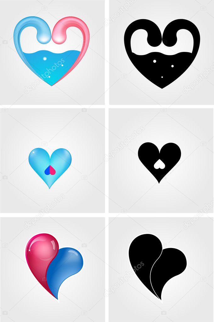 Heart logo elements
