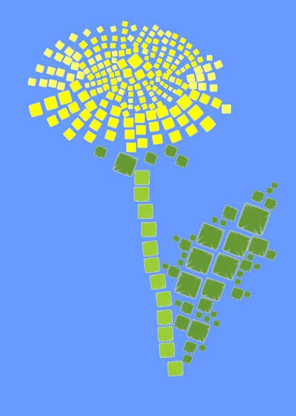 Illustration vectorielle du pissenlit dans le style de la mosaïque — Image vectorielle