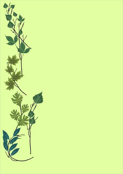 여름 나뭇잎 장식 — 스톡 벡터