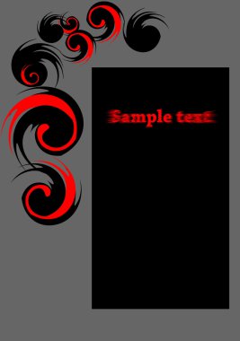 Template with vector red and black design clipart