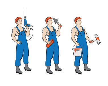 Set of building trades clipart