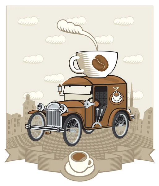 Koffie auto — Stockvector