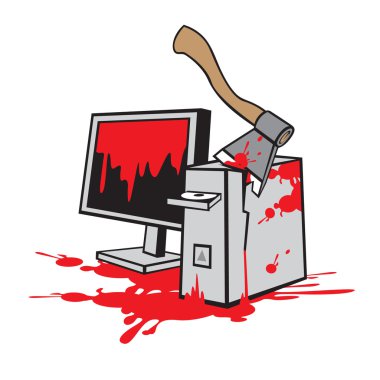 Dead computer clipart