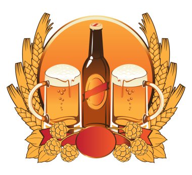 Glasses of beer clipart