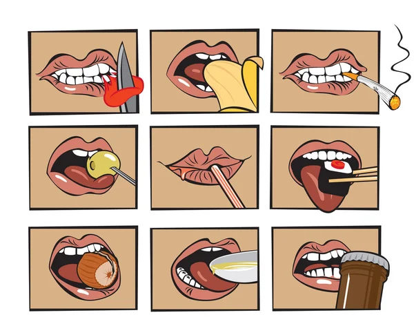 Рот ест. — стоковый вектор