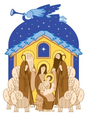 Mary and Jesus clipart